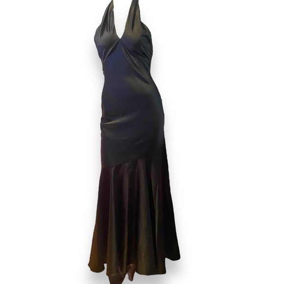 Black Sleeveless Satin Evening Gown size 4 - Picture 1 of 10